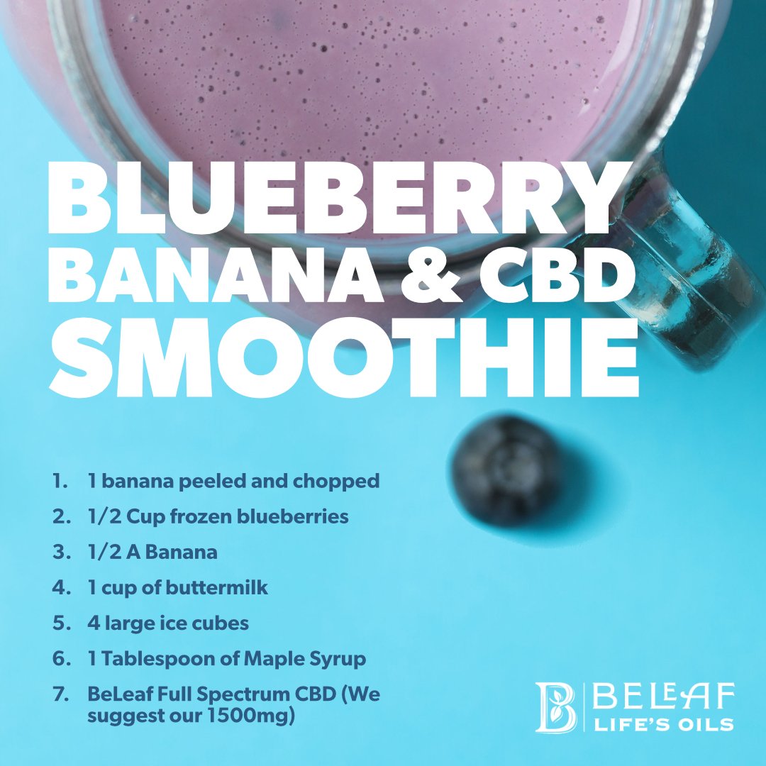 On a hot summer day, a cold smoothie can be the perfect thing for a morning kickstart or an afternoon snack. This delicious blend of blueberries, banana, buttermilk, maple syrup, and a dash of BeLeaf will not only fill you up&ndash;it will also provi