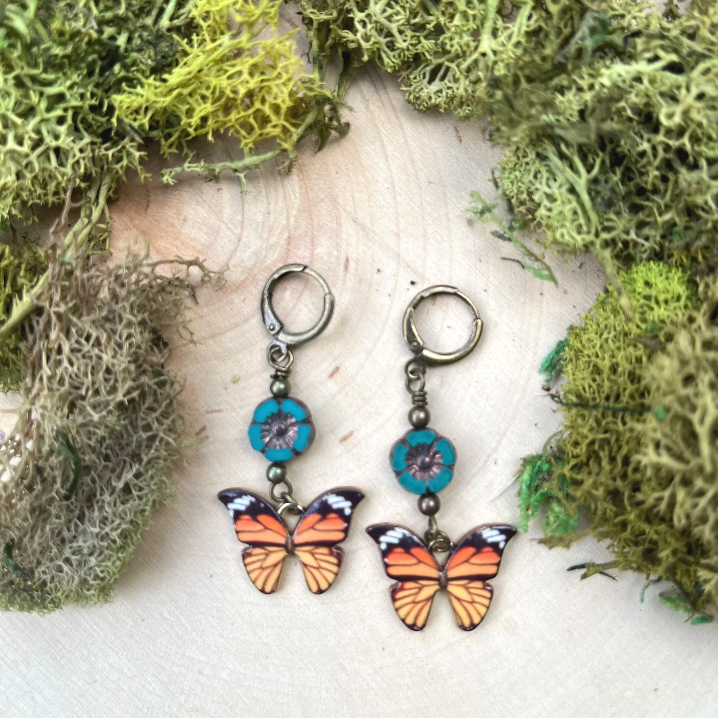 Teal+and+Orange+Butterfly+Earrings+2.jpg