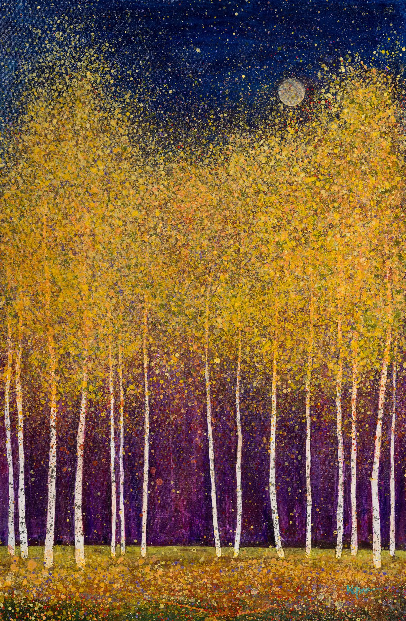 Golden Trees at Twilight