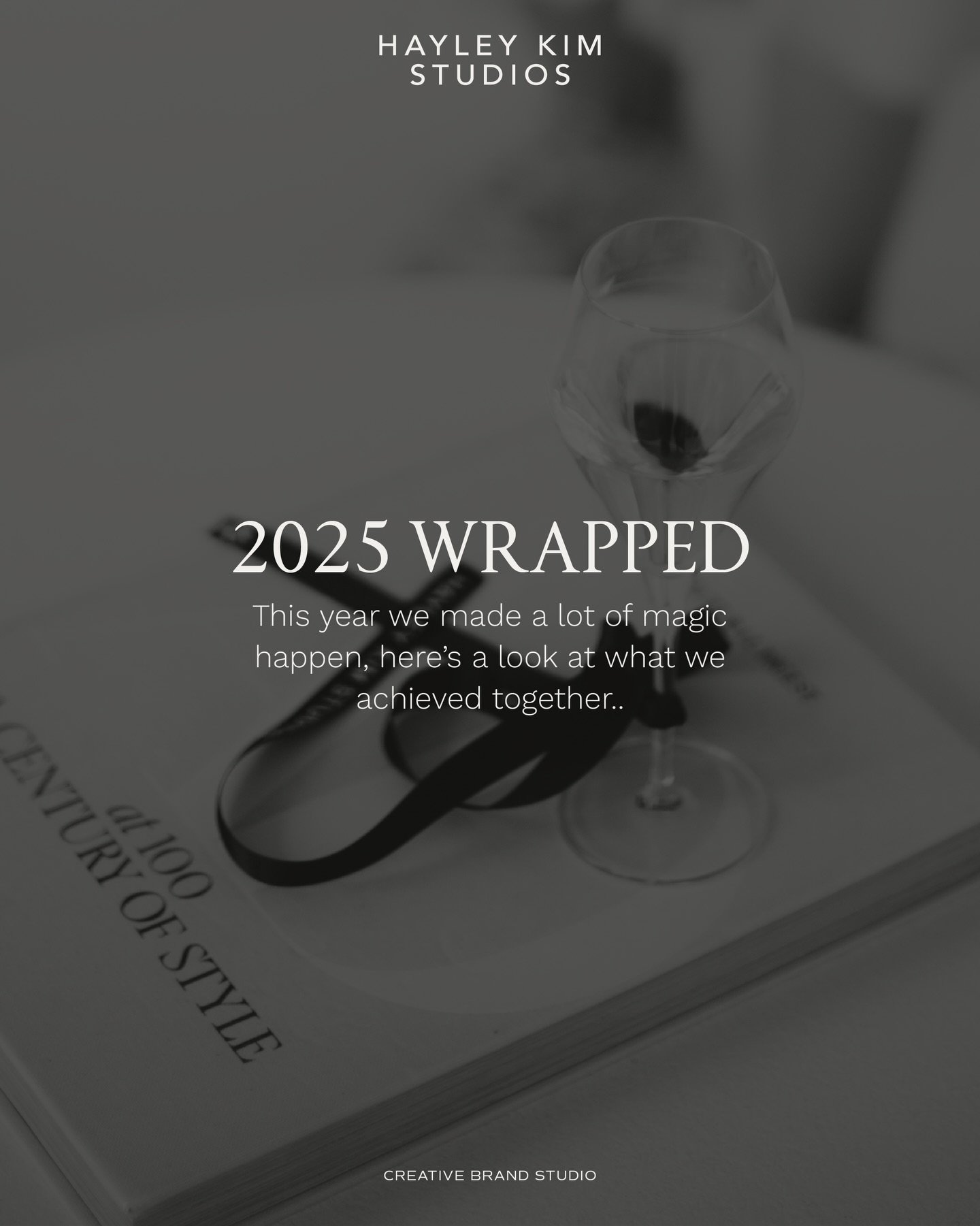 Hayley Kim Studios: Wrapped✨
 This year we brought brands to life, made them feel seen, and poured our heart into every shoot, strategy session, brand build, website and piece of content we created.

2025, you were one for the books and I&rsquo;m so 