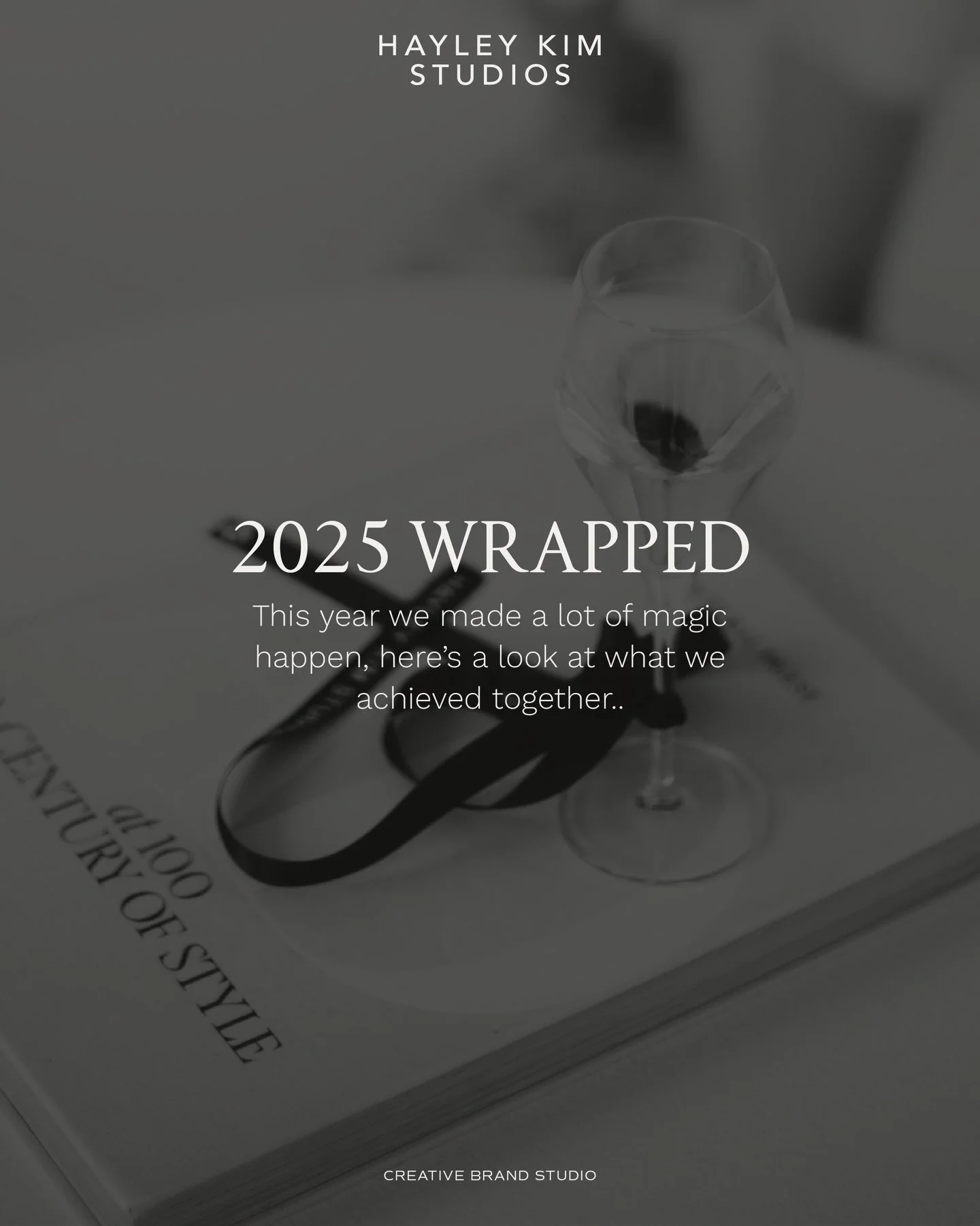 Hayley Kim Studios: Wrapped✨
 This year we brought brands to life, made them feel seen, and poured our heart into every shoot, strategy session, brand build, website and piece of content we created.

2025, you were one for the books and I&rsquo;m so 
