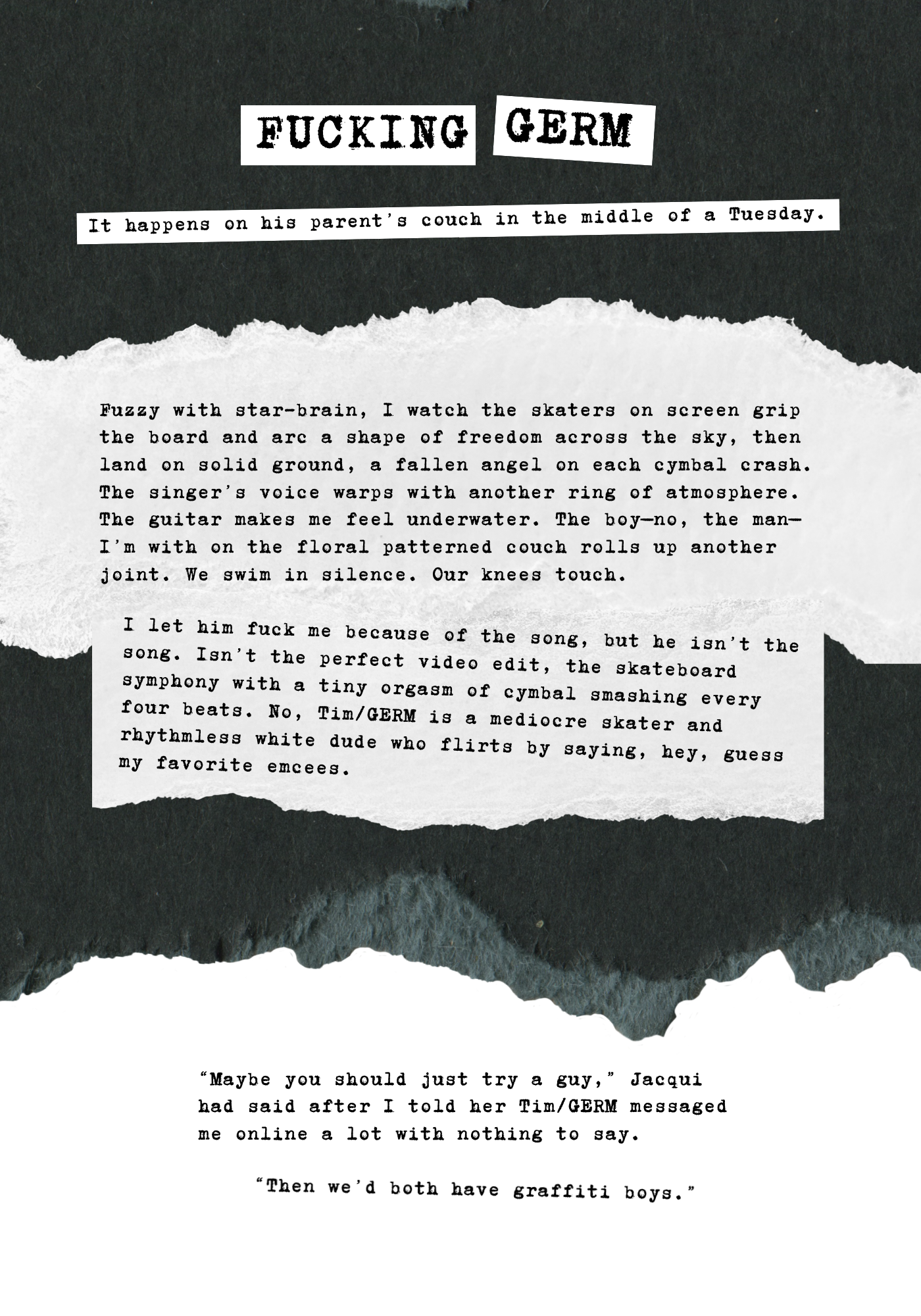 “FUCKING GERM” by Tess Best
