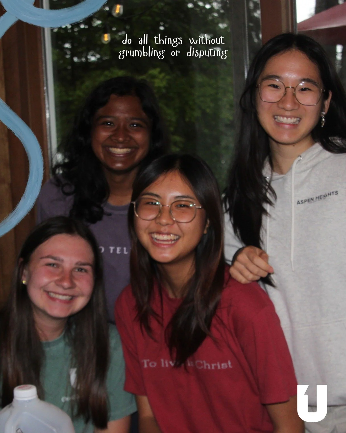 from this past Thursday!

Do all things without grumbling or disputing, that you may be blameless and innocent, children of God without blemish in the midst of a crooked and twisted generation, among whom you shine as lights in the world, holding fas