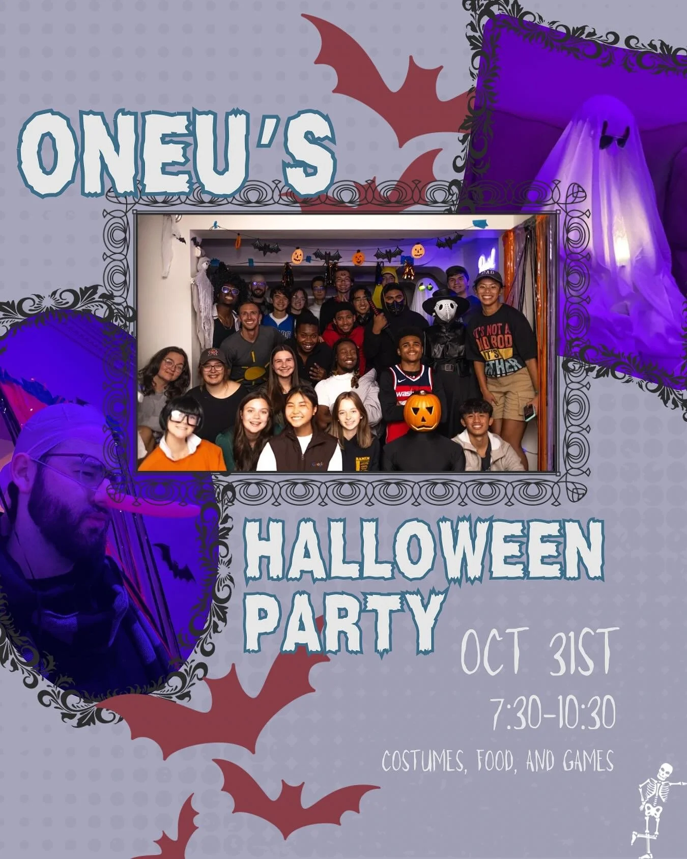 BOO!! OneU is having its own Halloween party. Come ready for a fun time. Costumes are encouraged since there will be a contest 😼 DM us for more info!