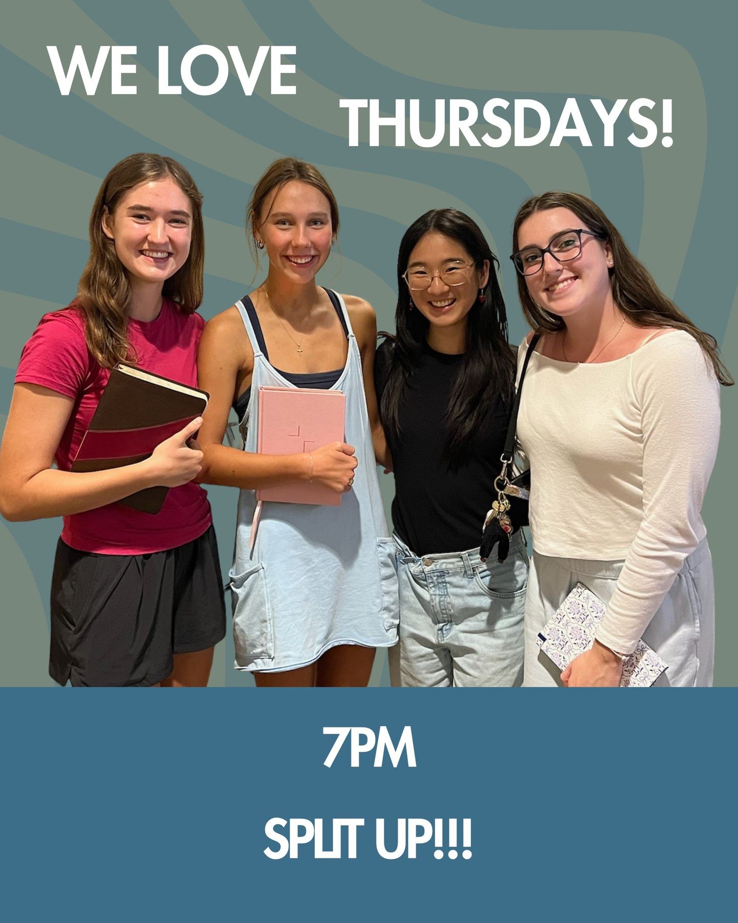 WE ARE SPLIT UP THIS WEEK! Check your community group GroupMe for more information on where your group is meeting! be there for a SWEET time of fellowship!