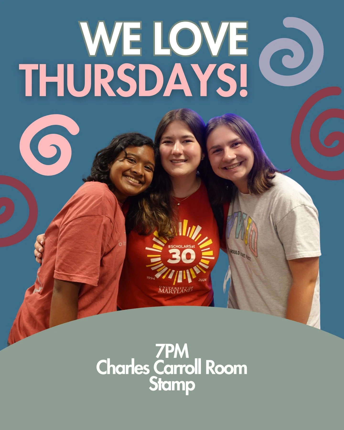WE LOVE THURSDAYS! We are finishing up Philippians tonight! See you in the Charles Carroll room of Stamp at 7PM for such a sweet and fun time!
