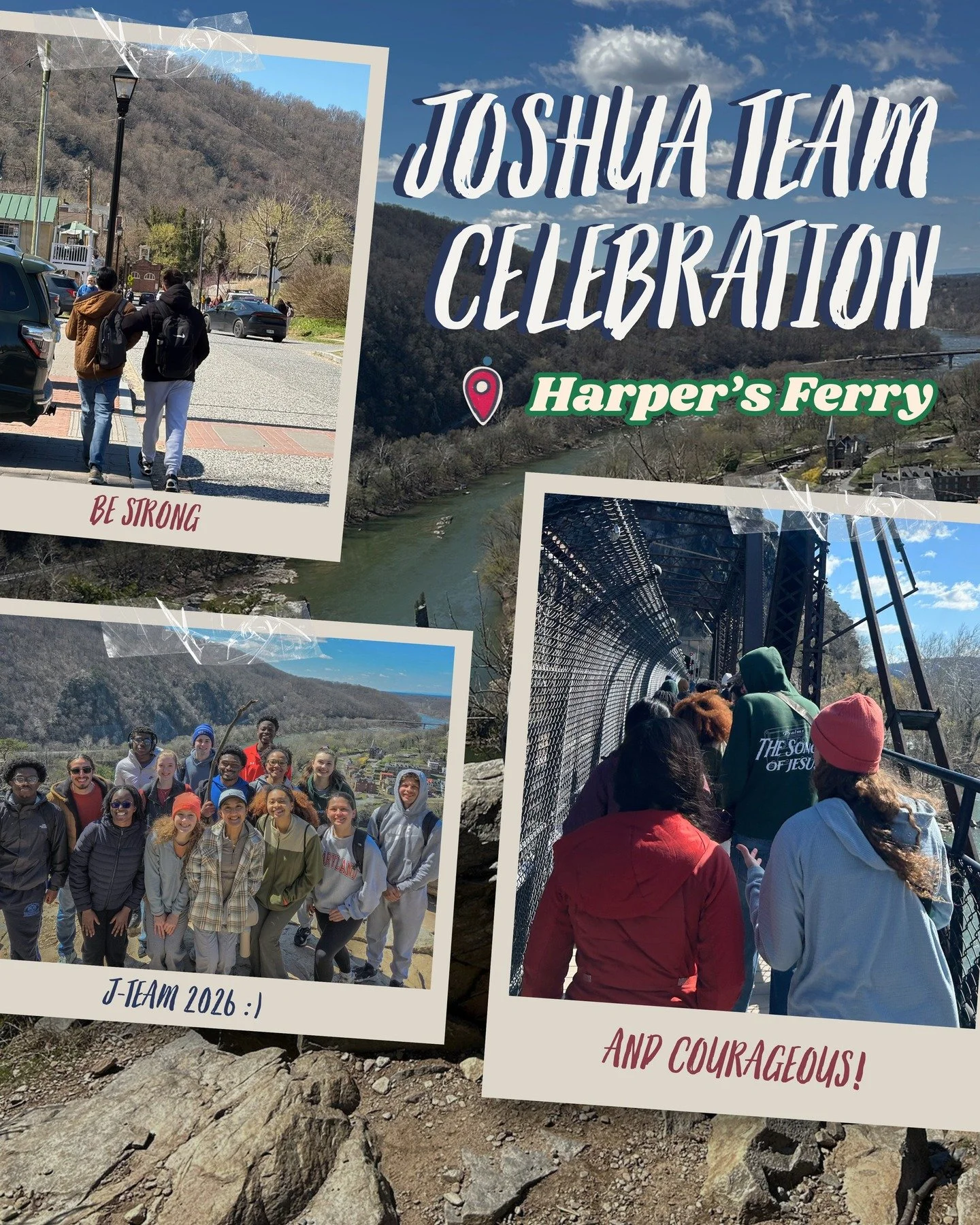 JOSHUA TEAM CELEBRATION! Last Saturday, students who completed the Joshua Team program and our servant and leadership teams hiked Harper's Ferry! a great day of fellowship, history, and pizza!
