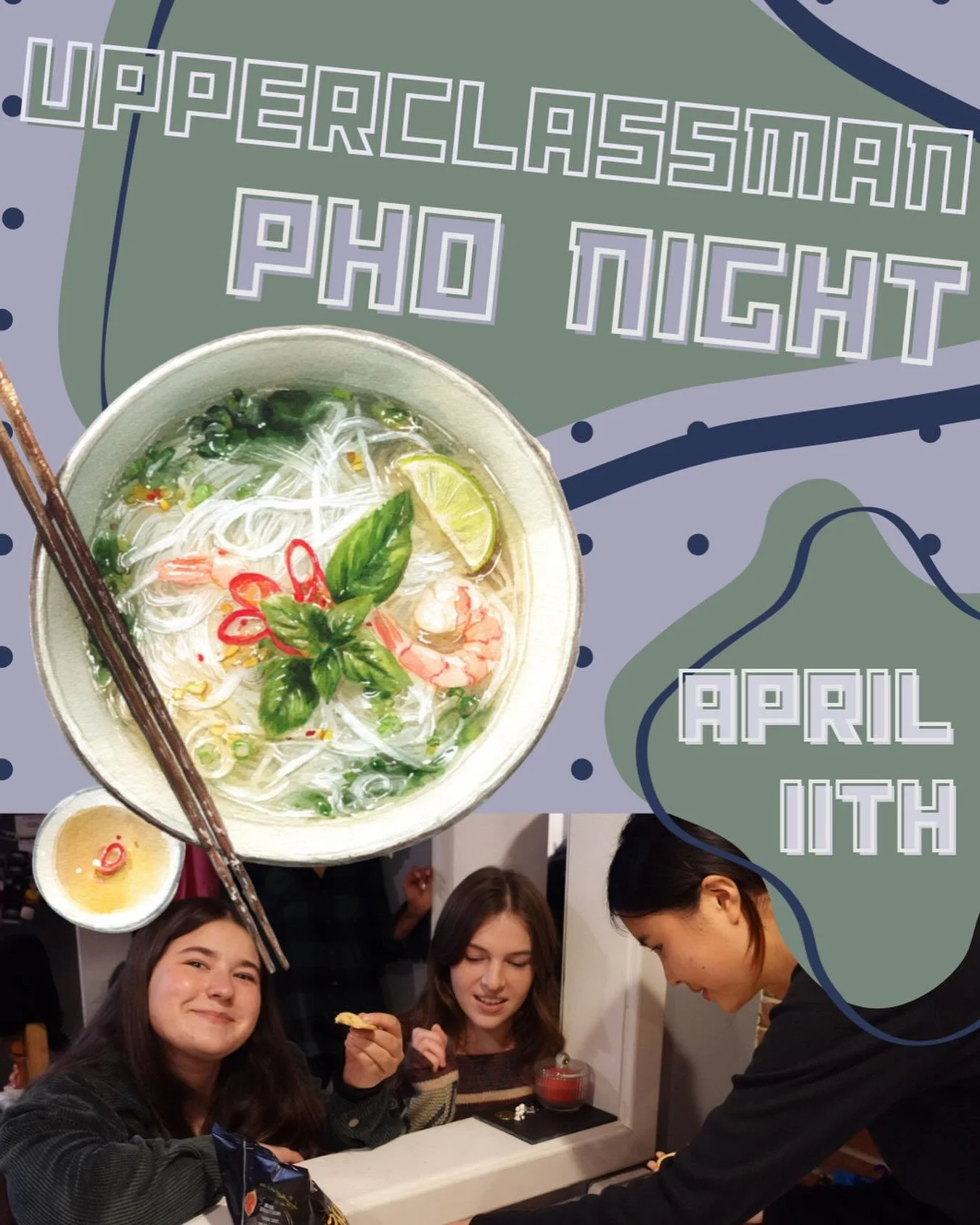 This Saturday!! 6PM!! PHO!! Upperclassmen you don&rsquo;t want to miss out. Come out for some fellowship, conversations, and of course delicious food! Rsvp soon in the GroupMe, only a few spot left.