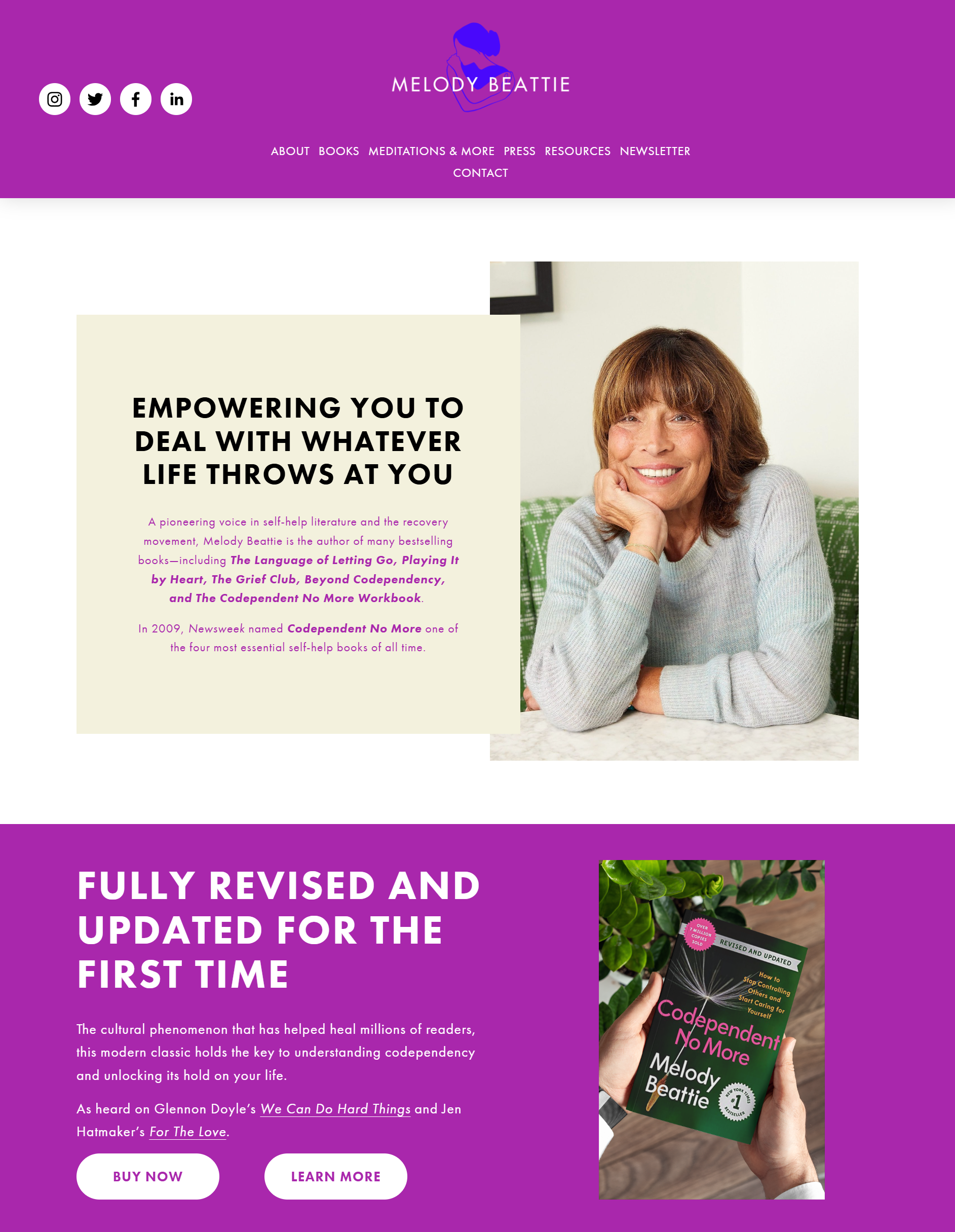 Website Screenshot for Melody Beattie