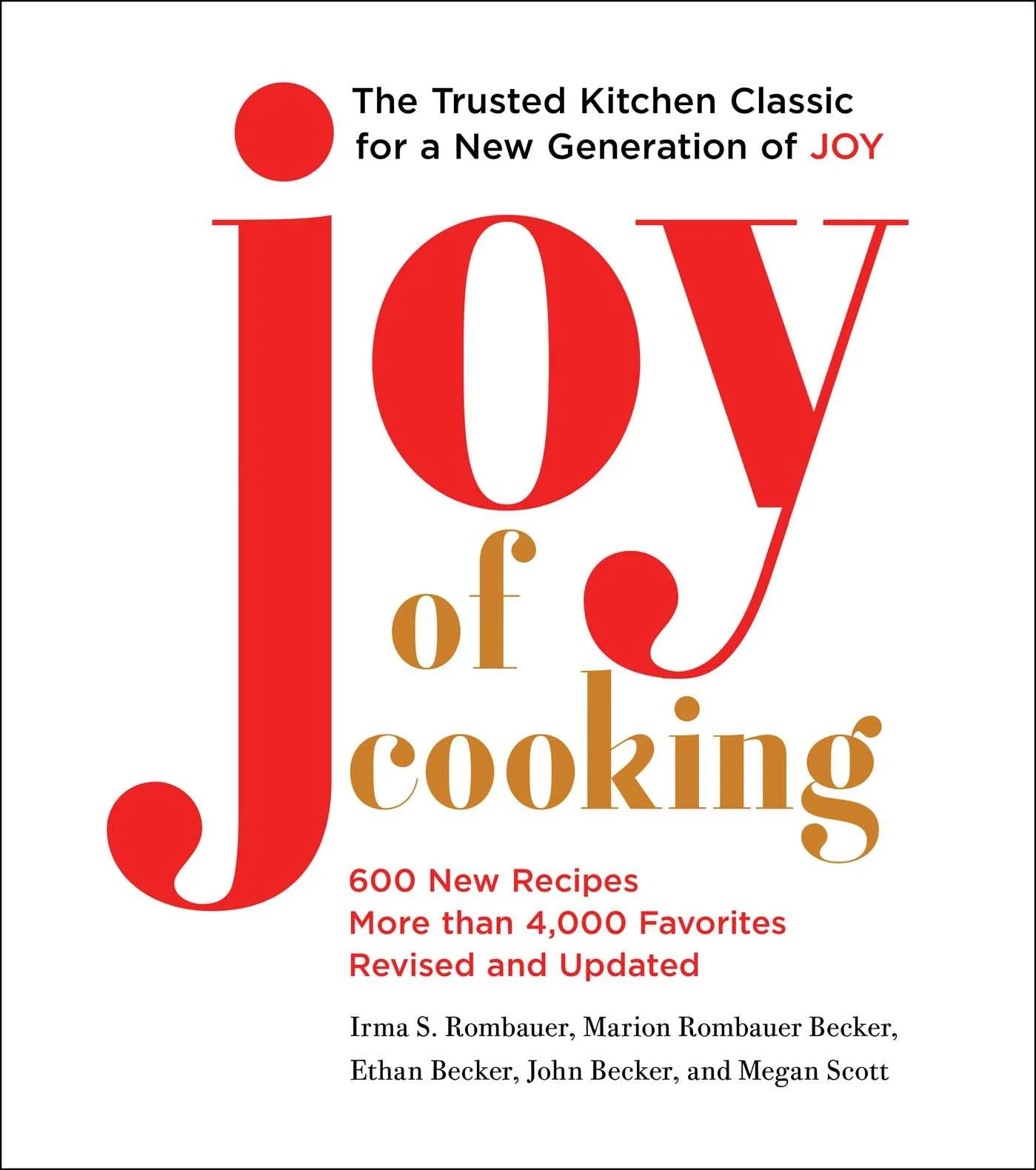 A book cover for The Joy of Cooking by Irma Rombauer