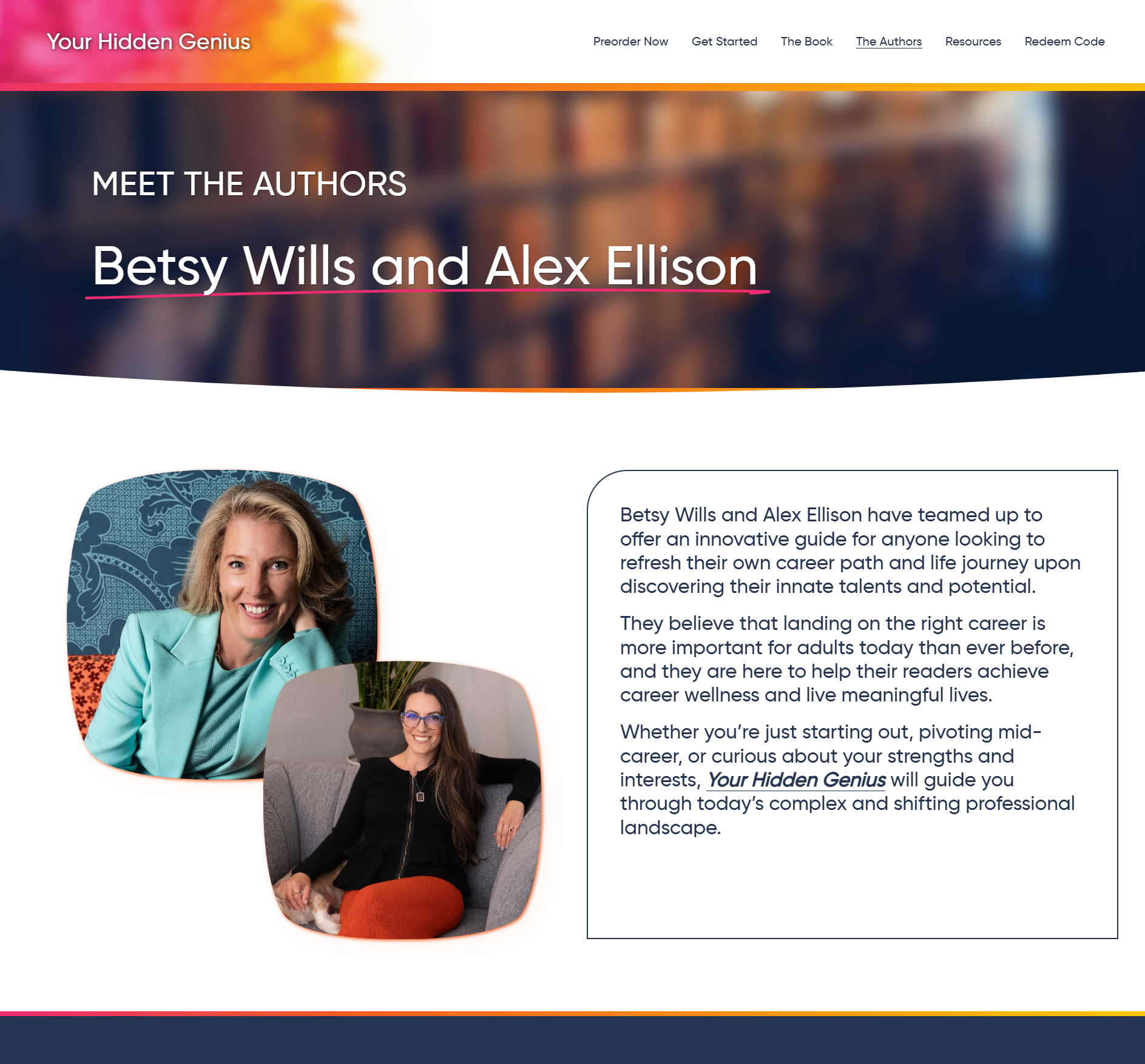 Screenshot of the Your Hidden Genius website, produced by the future of agency, LLC