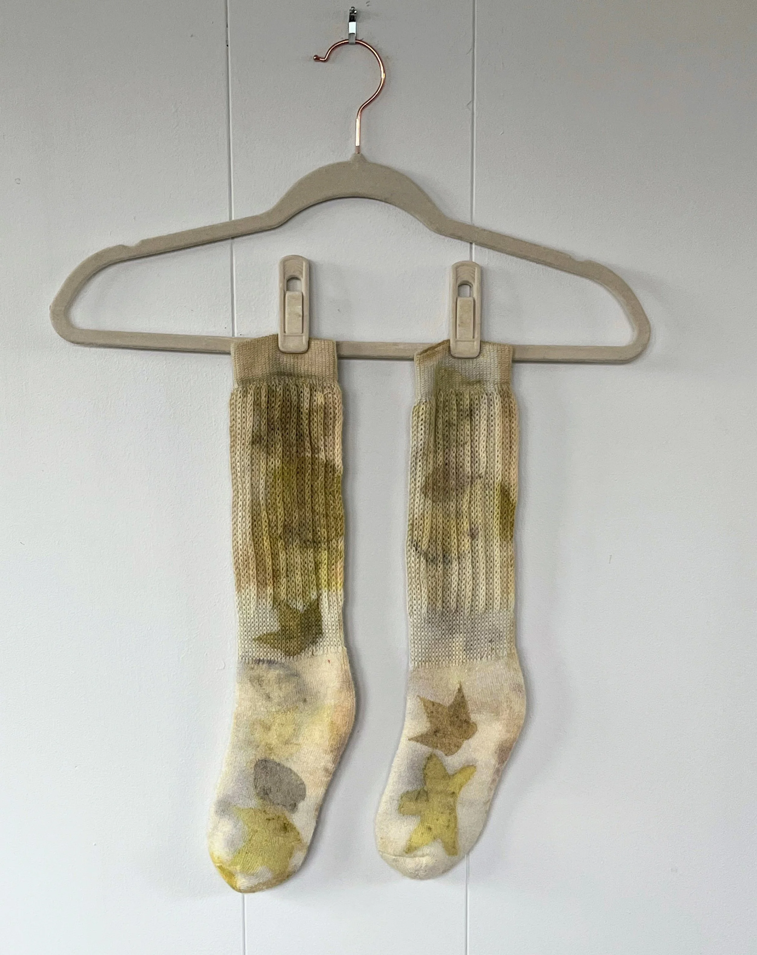 Alpaca Crew Socks: Leaves and Toes