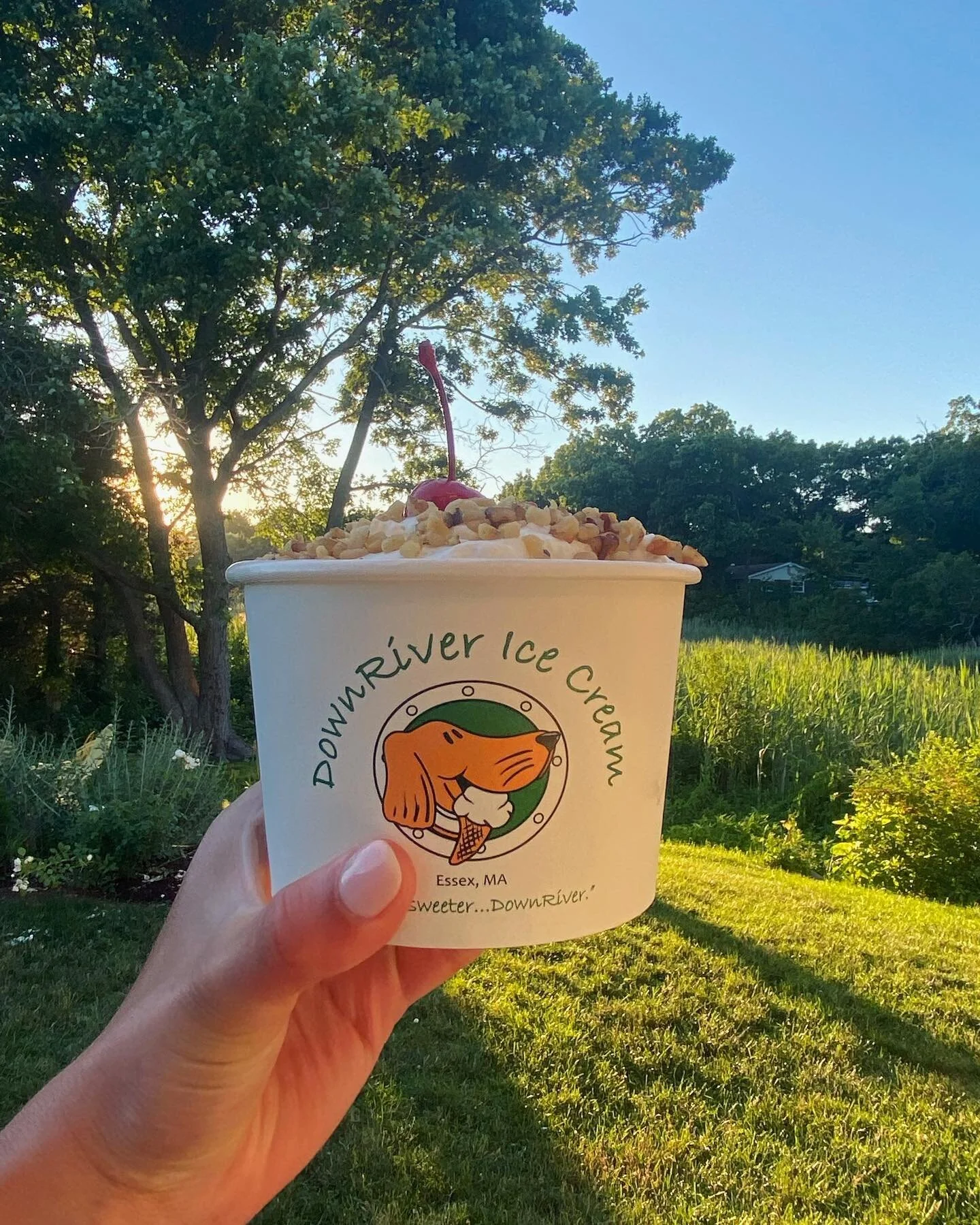 Sundae funday with a cherry on top🍒Happy Labor Day! We will be open 1-9 PM today! 

#downrivericecream #downriver #icecream  #localbusiness #essex #massachusetts #northshore #laborday