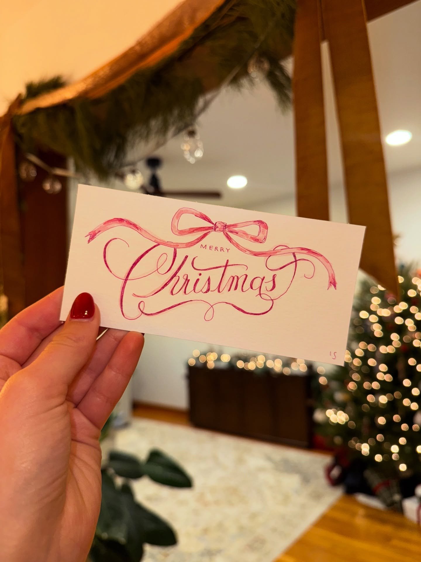 pink christmas🩷

#illustration #watercolor #micron #customprint