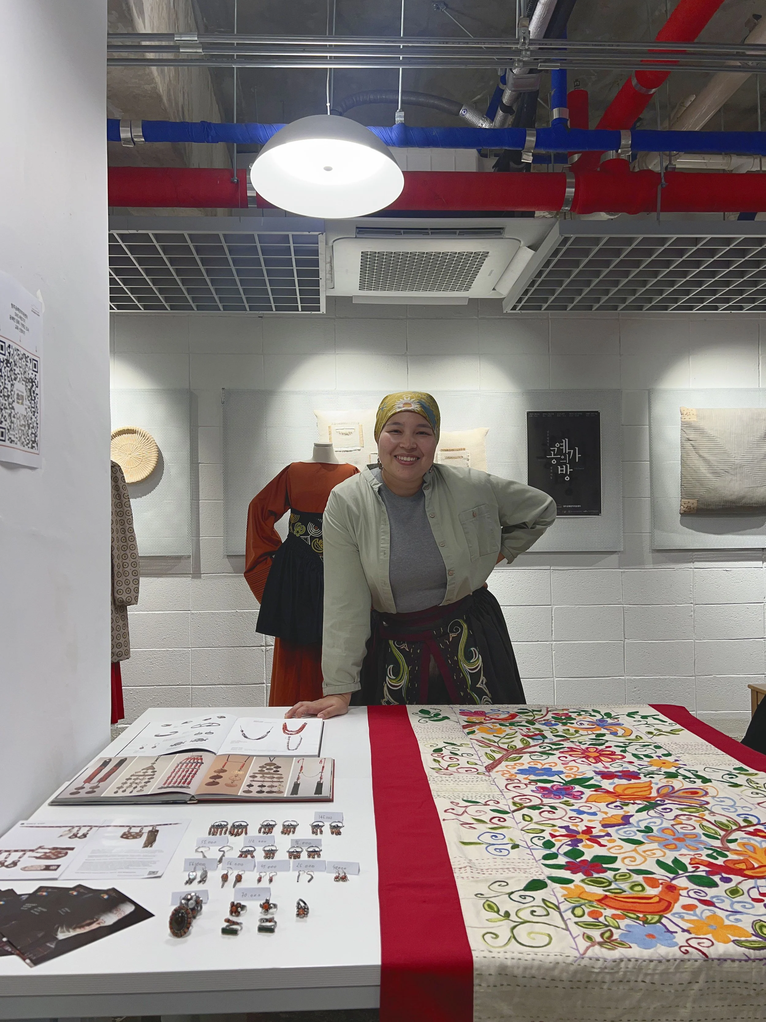 Asel Moldotasheva at work table