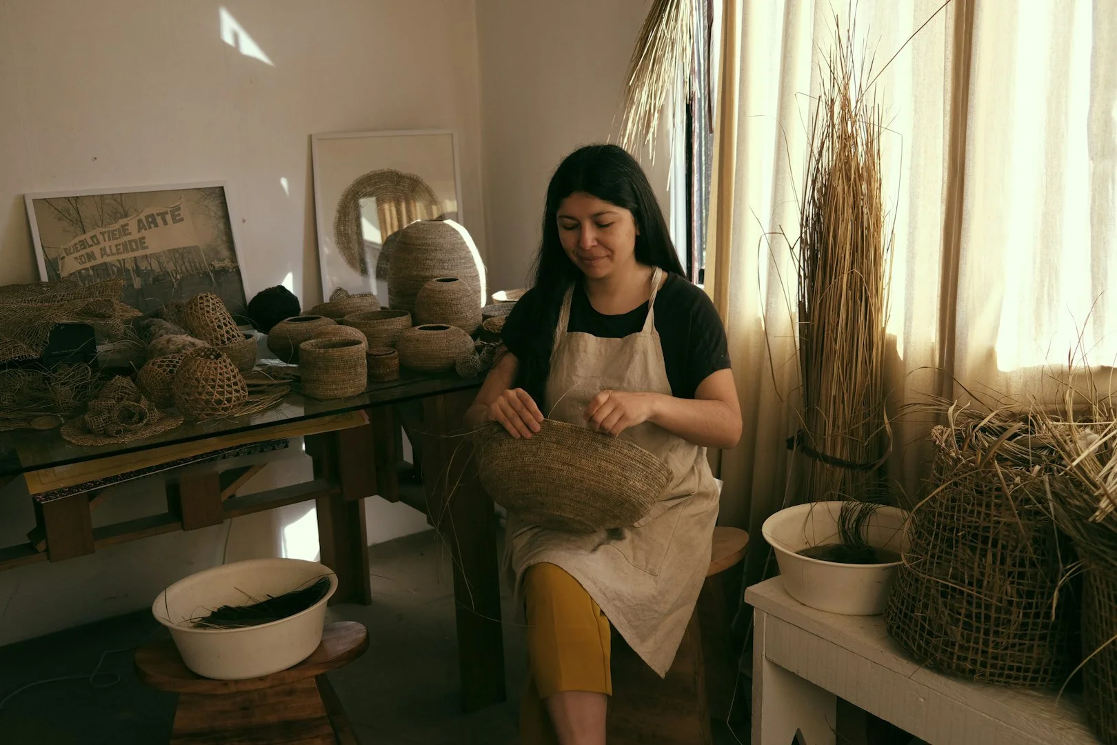 artists making baskets