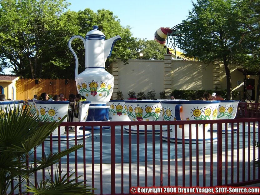 Riders are able to control the spinning speed of their own teacup.