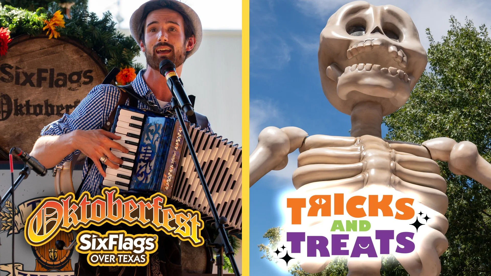 Tricks and Treats &amp; Oktoberfest 2026 - Guide to Six Flags Over Texas' Non-Scary Fall Celebrations