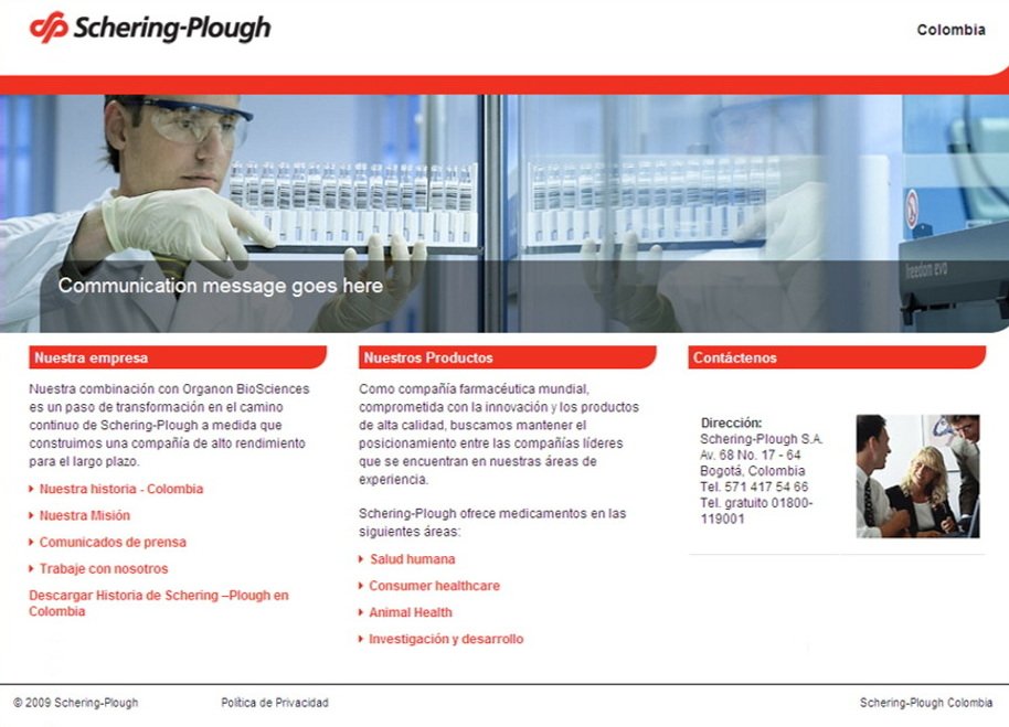 Schering-Plough corporate sites and products