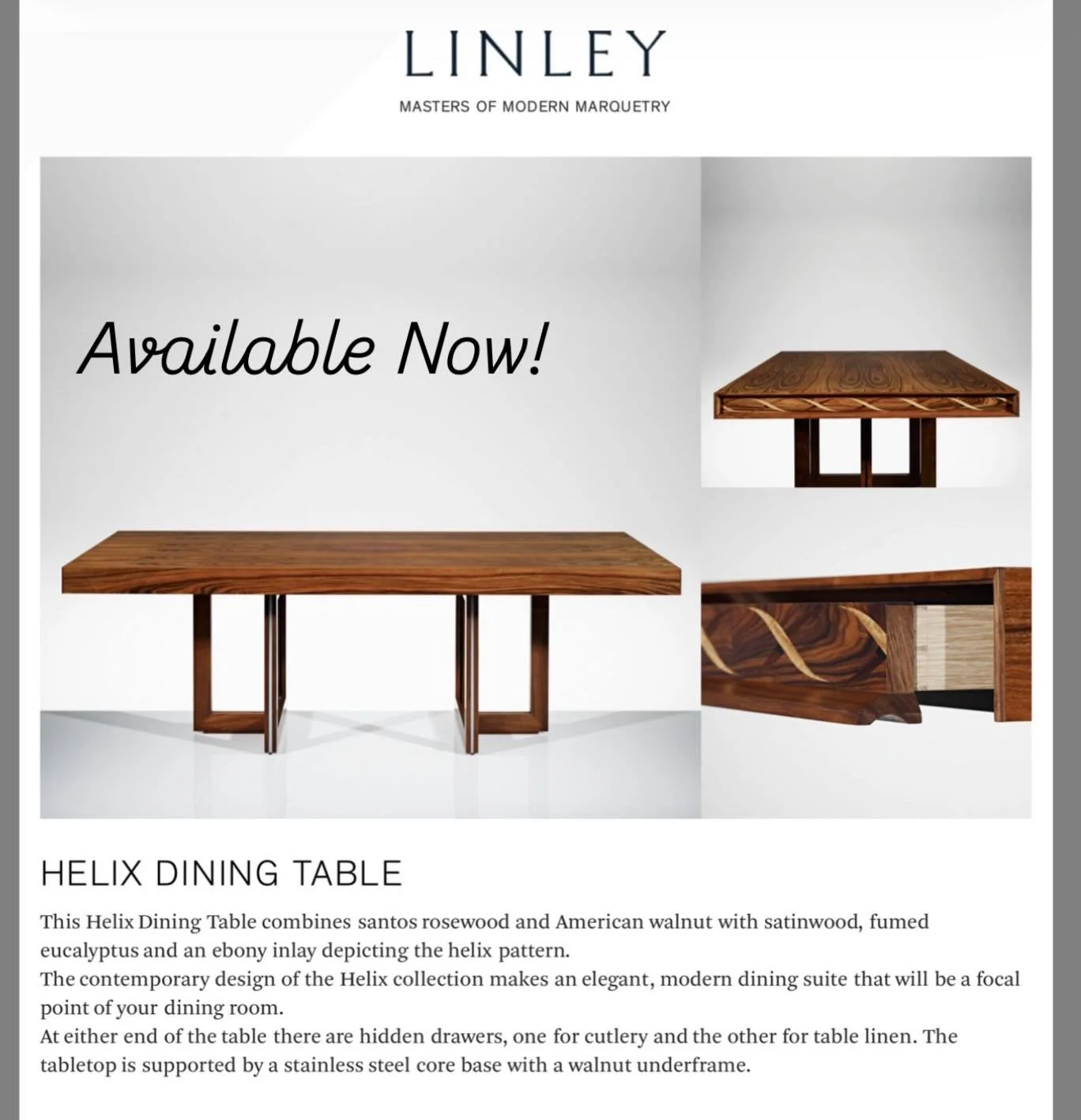 This David Linley dining table is the definition of understated luxury&mdash;timeless, refined, and impeccably made.

An extraordinary opportunity to own a piece of world-class craftsmanship. #decoratorsresource #highenddesign #palmbeachluxury