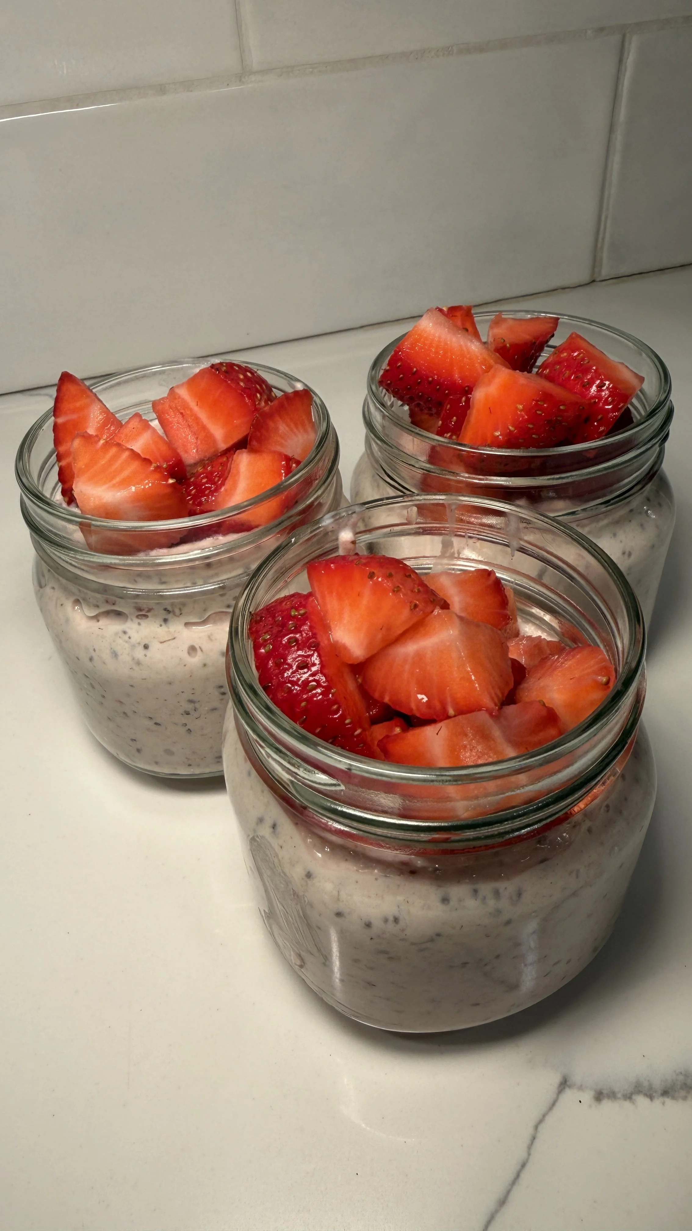 Blended Strawberries & Cream Overnight Oats