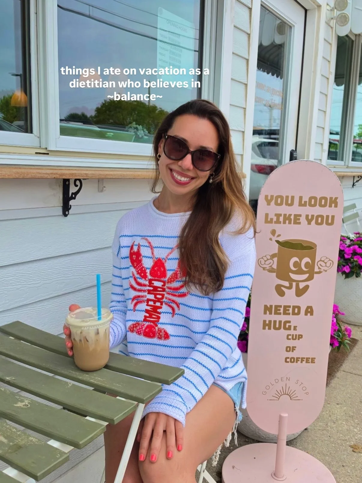 I carry my 80/20 rule with me on vacation too!

🥗80% of the time: fruits, veggies, lean protein, high fiber carbs, healthy fats
🍦20% of the time: whatever I want! 

I enjoy a small portion of what sounds good and prioritize healthy whole foods the 