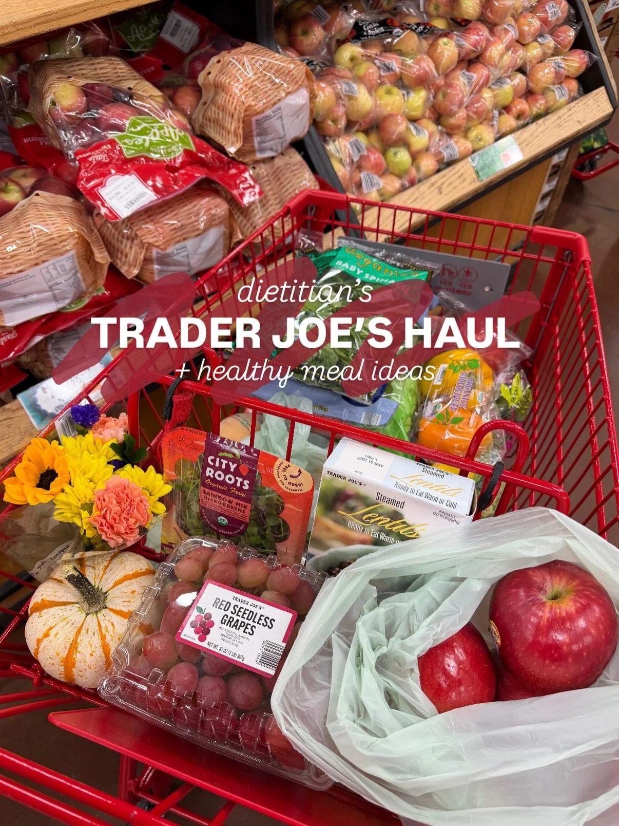 my @traderjoes haul for a week of healthy, delicious, &amp; seasonal meals!🛒

swipe to the end to see what&rsquo;s on my menu this week💕
.
.
.
#traderjoeshaul #groceryhaul #healthygroceries #highproteindiet #fallrecipes