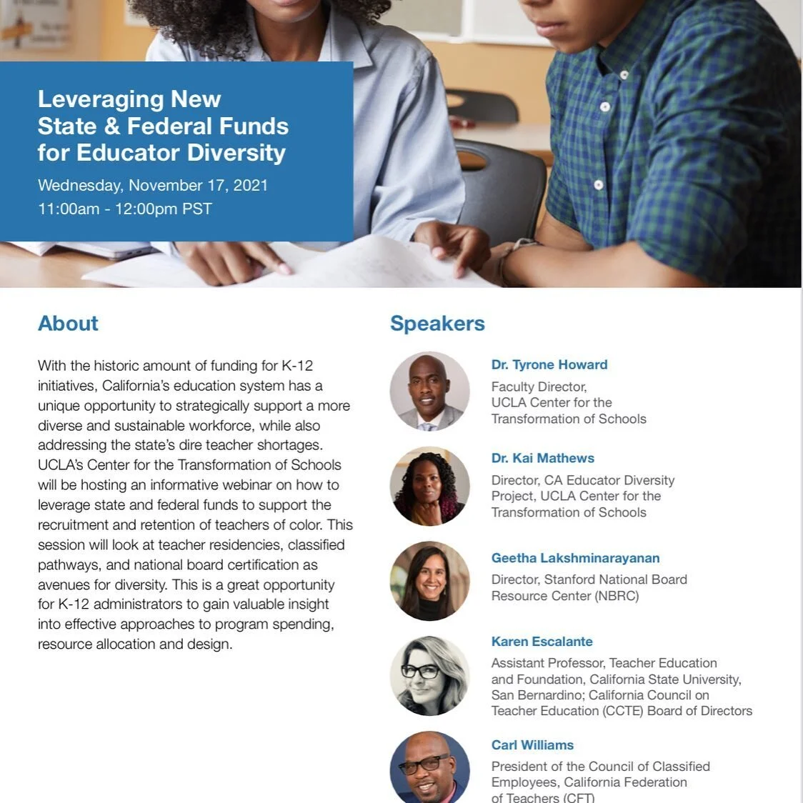 If we want diversity, equity, and inclusion in our schools we need to put our money where our mouth is and financially invest in those who have been historically marginalized from these spaces.

New policy brief &amp; webinar dropping on November 17t