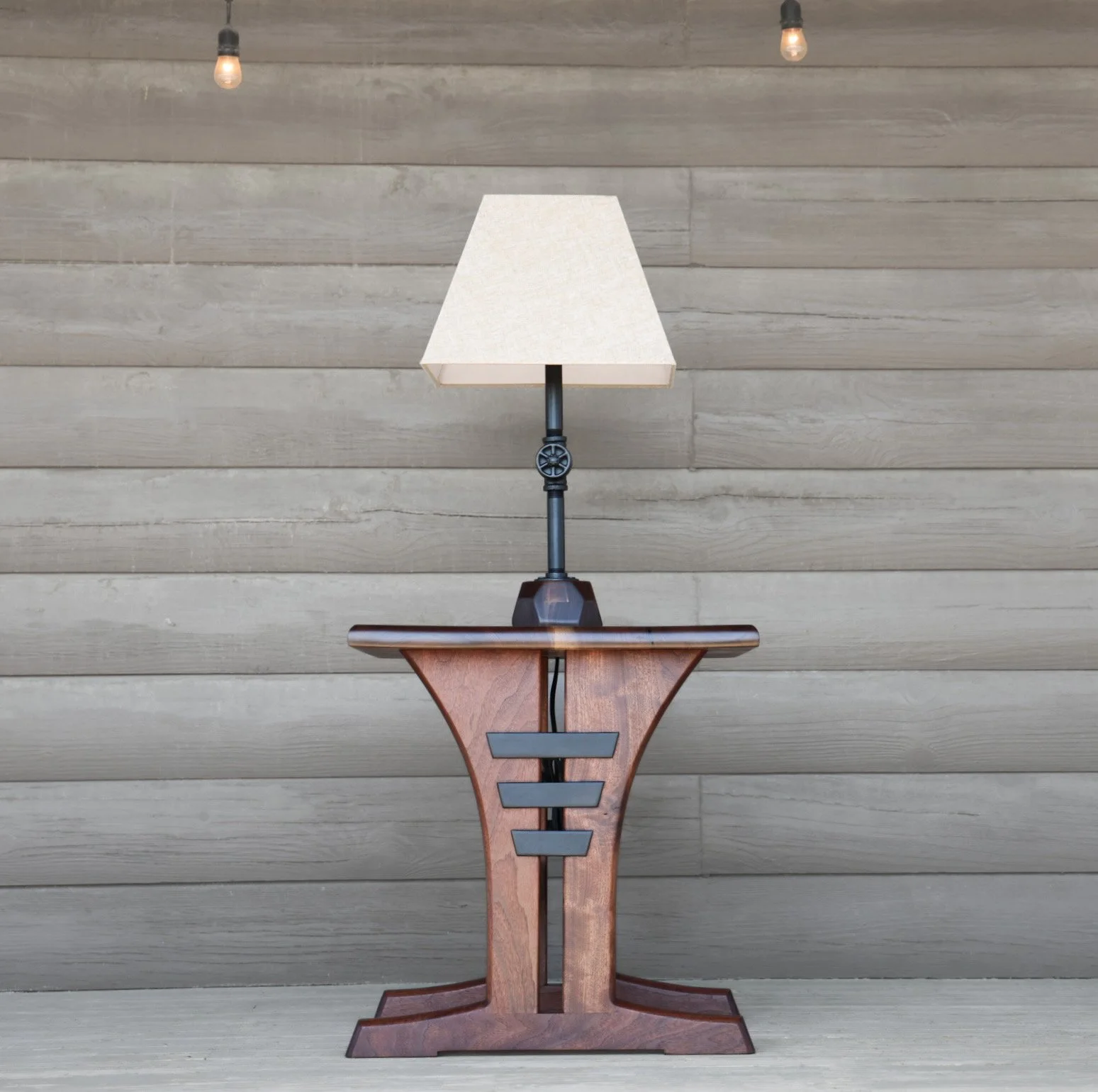 Walnut | End Table With Lamp