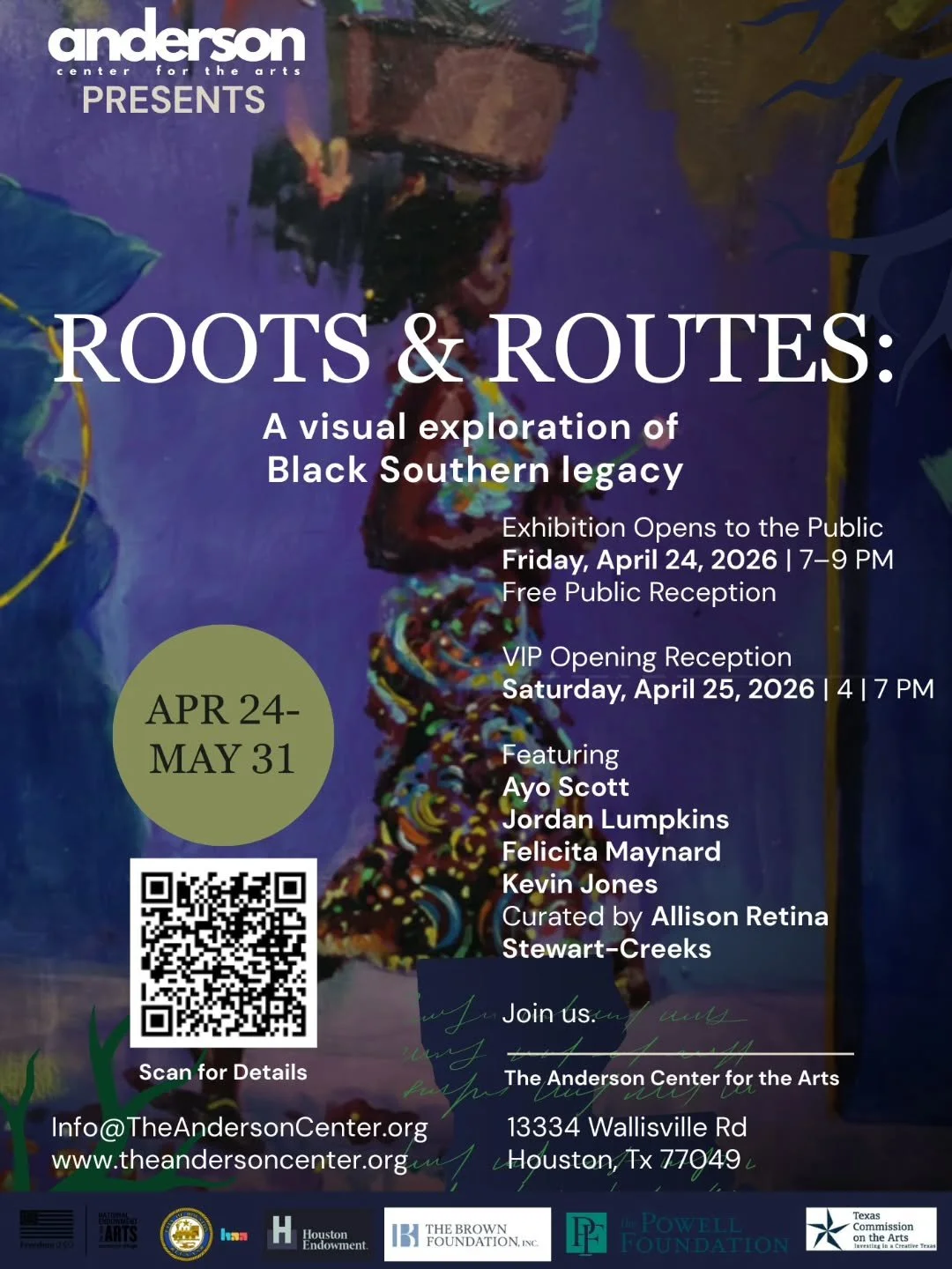 ROOTS &amp; ROUTES: A Visual Exploration of Black Southern Legacy invites you into a living archive shaped by movement, memory, and cultural inheritance.

Across painting, photography, and interdisciplinary practice, four artists explore how identity