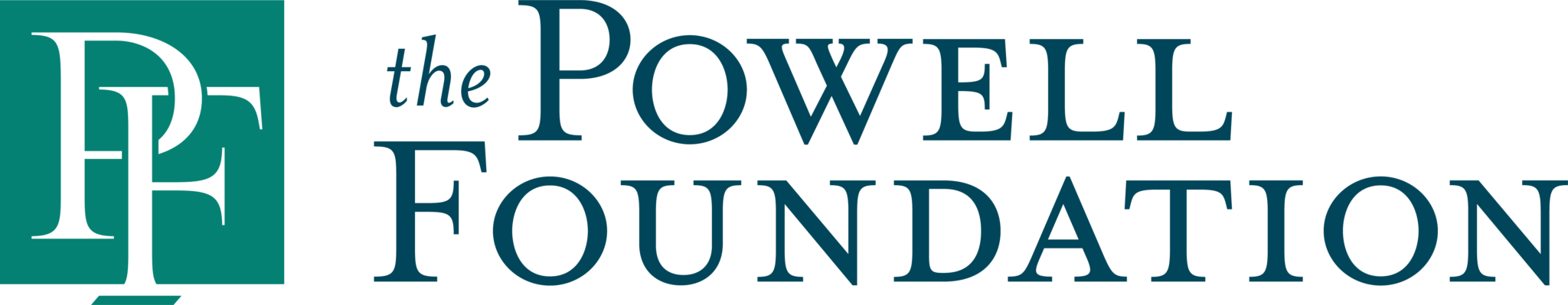 Logo of ACA Sponsor: The Powell Foundation with stylized letters "PF"