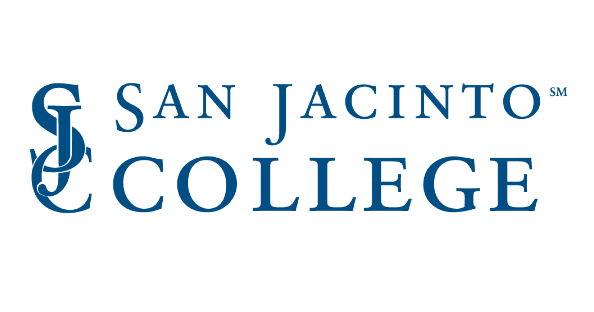 San Jacinto College logo in blue.