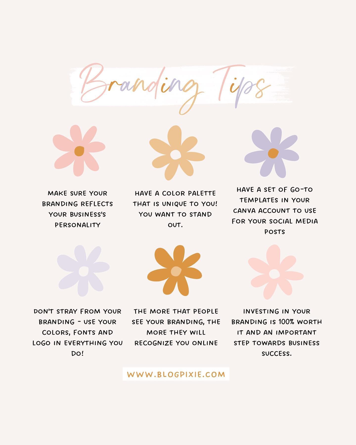 Branding Tips ✨🌸🌼