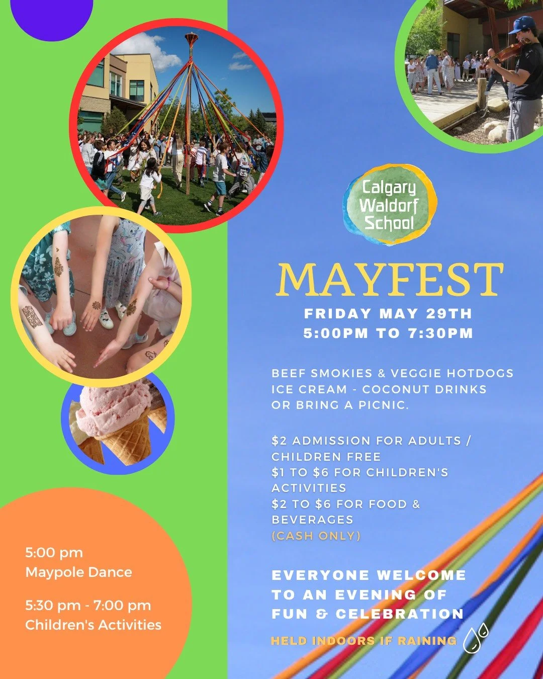 This Friday, our annual Mayfest celebration brings our school community, family, and friends together to celebrate the splendour of spring, seasonal traditions, and the soon-to-be school year-end.

There will be activities for children*, enjoy the ma