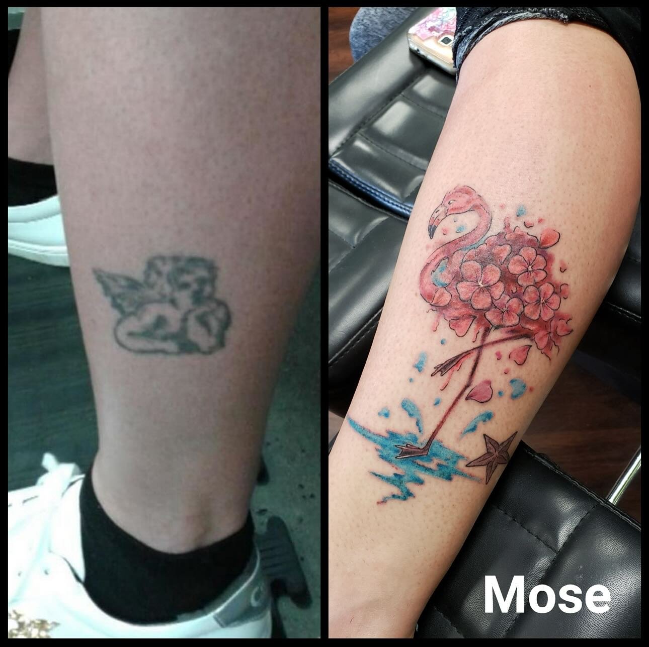 Before and after #tattoo #tattooartist #lasvegas #lasvegastattooartist #criticaltattoosupply #dynamiccolor #girlswithtattoos #tattooart #tattoos #tattoolife #tattooedgirls #guyswithtattoos #inked #tattooed #bodyart #art #eternalink #tattooist #tattoo