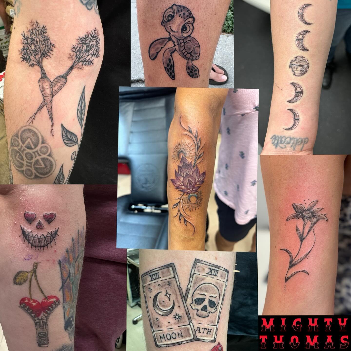 A collection of fun ink by @mightycleanlines #tattoo #tattooartist #lasvegas #lasvegastattooartist #work #femaleartist #girlswithtattoos #tattooart #tattoos #tattoolife #tattooedgirls #guyswithtattoos #inked #tattooed #bodyart #art #hustle #tattooist