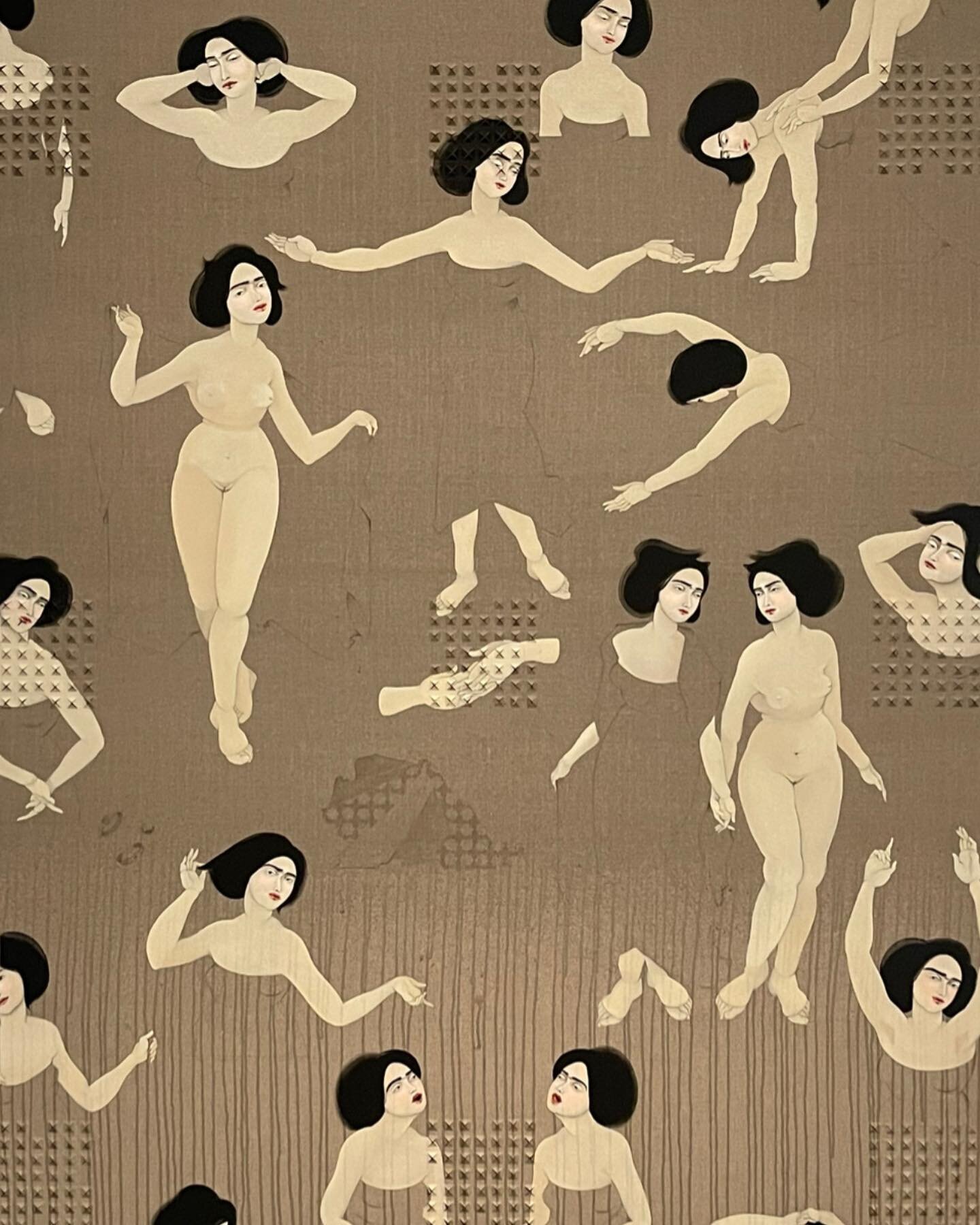 Insanely detailed paintings and drawing by the talented, Hayv Kahraman,  from the &ldquo;Women defining Women&rdquo; show at Lacma. Her work stood out a mile above the rest.