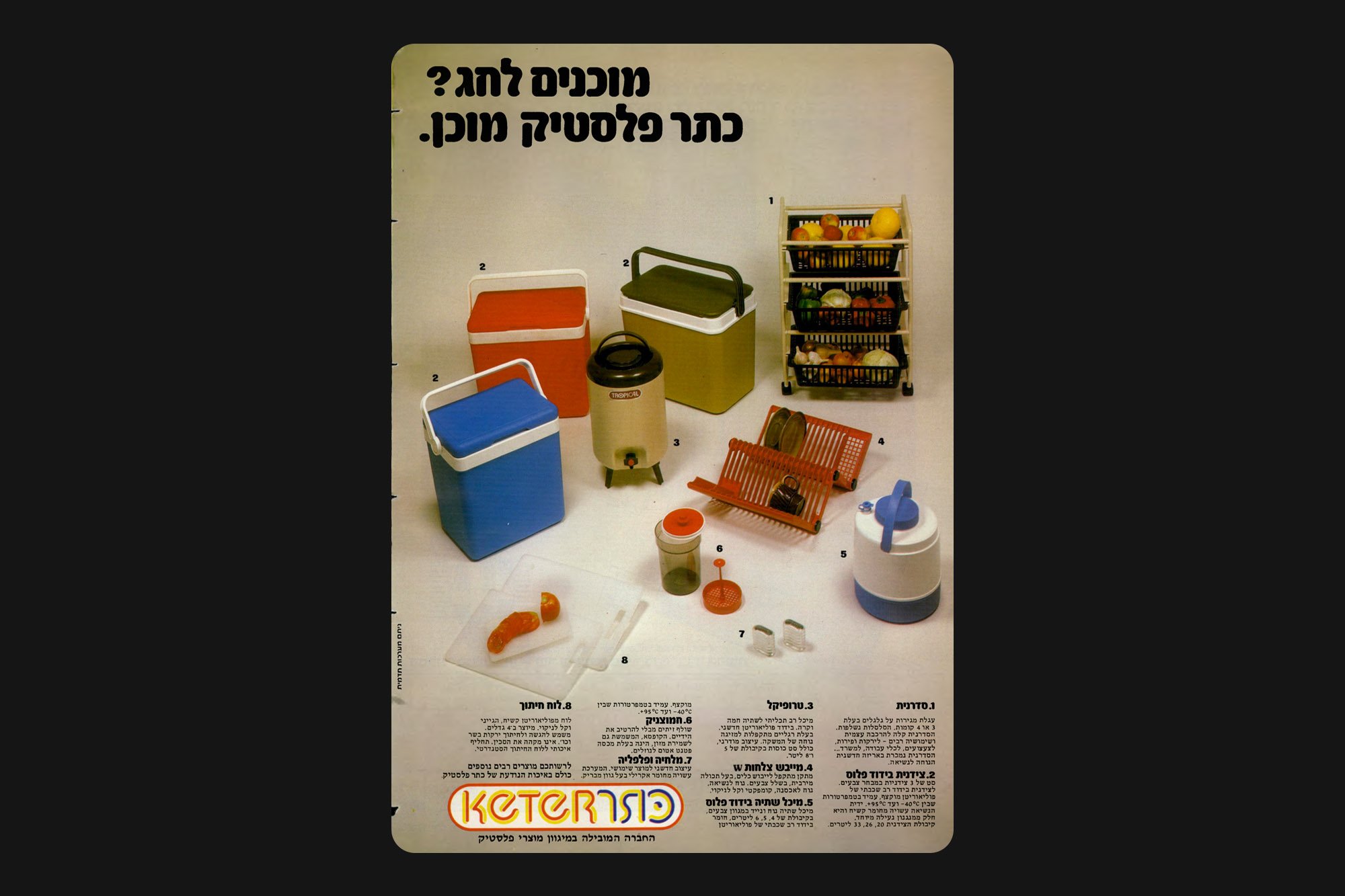  1982 Keter Plastic ad for home and camping products  