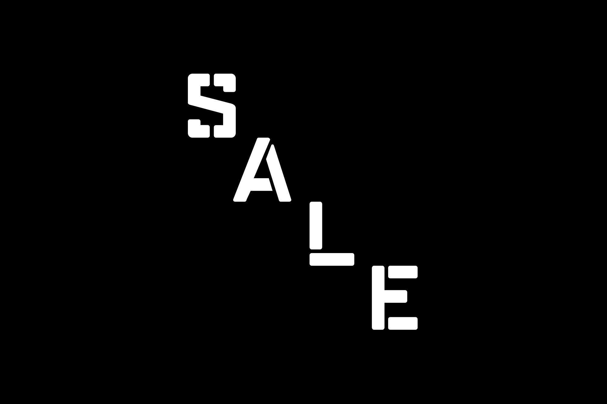  English design of the work sale, letters by Fontef type foundry 
