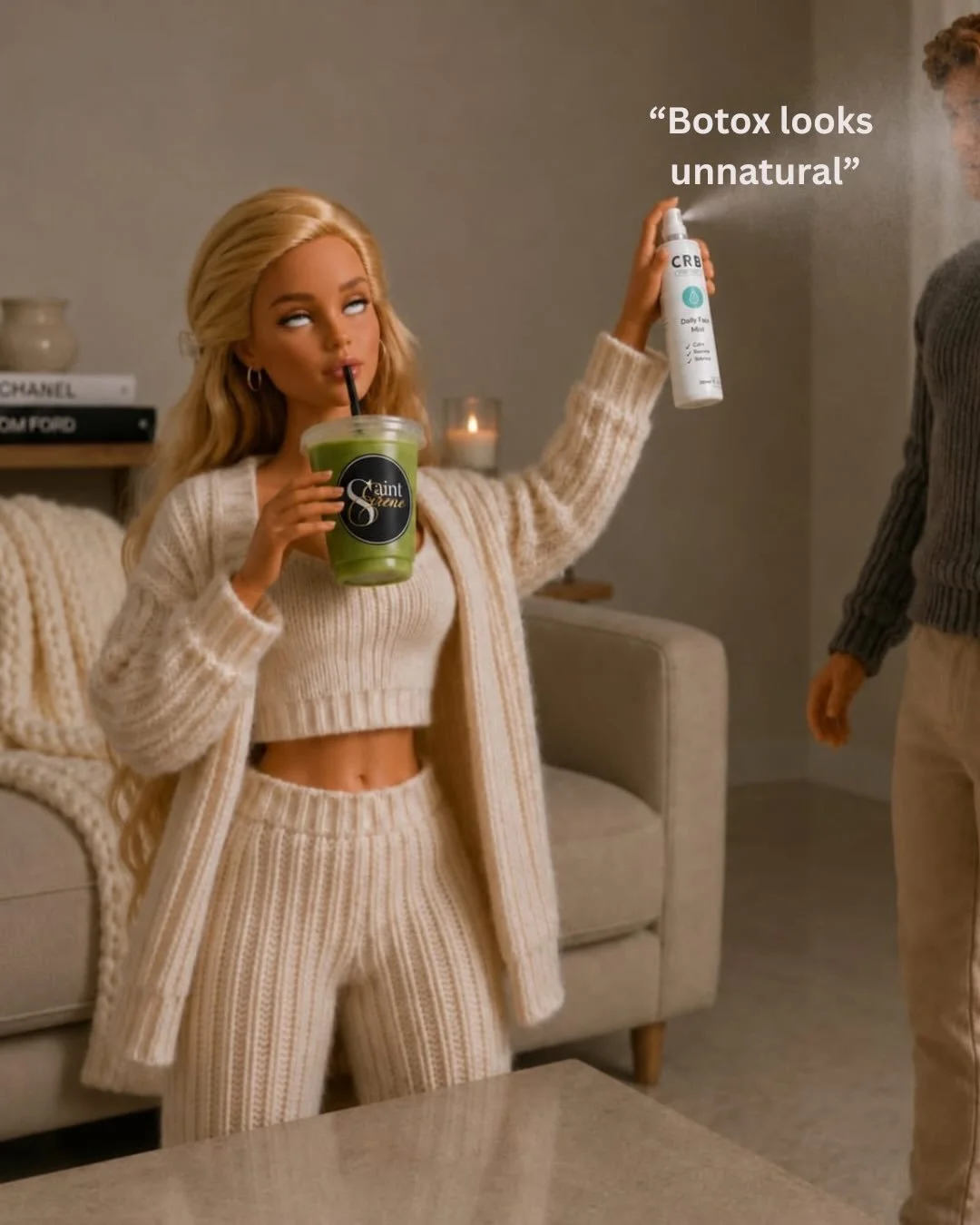 Every time he mentions the price of my skincare or selfcare appointment , he gets a friendly spray of hypochlorous acid. 💦 Consider it an anti-inflammatory intervention.🤣✨

#mdskincare #spfbff #sculptra #barbieandkenforever #hypochlorousacidspray