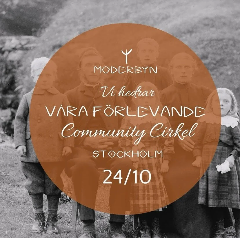 🧶MODERBYN Community Cirkel 
• STOCKHOLM •
Fredag den 24/10
på @mamitasthlm 
kl 17.30 - 19.30
+ fredagsmys med fika efter 
🕯️I Alla Helgona tid hedrar vi våra förlevande, deras liv och röster, öden och arv