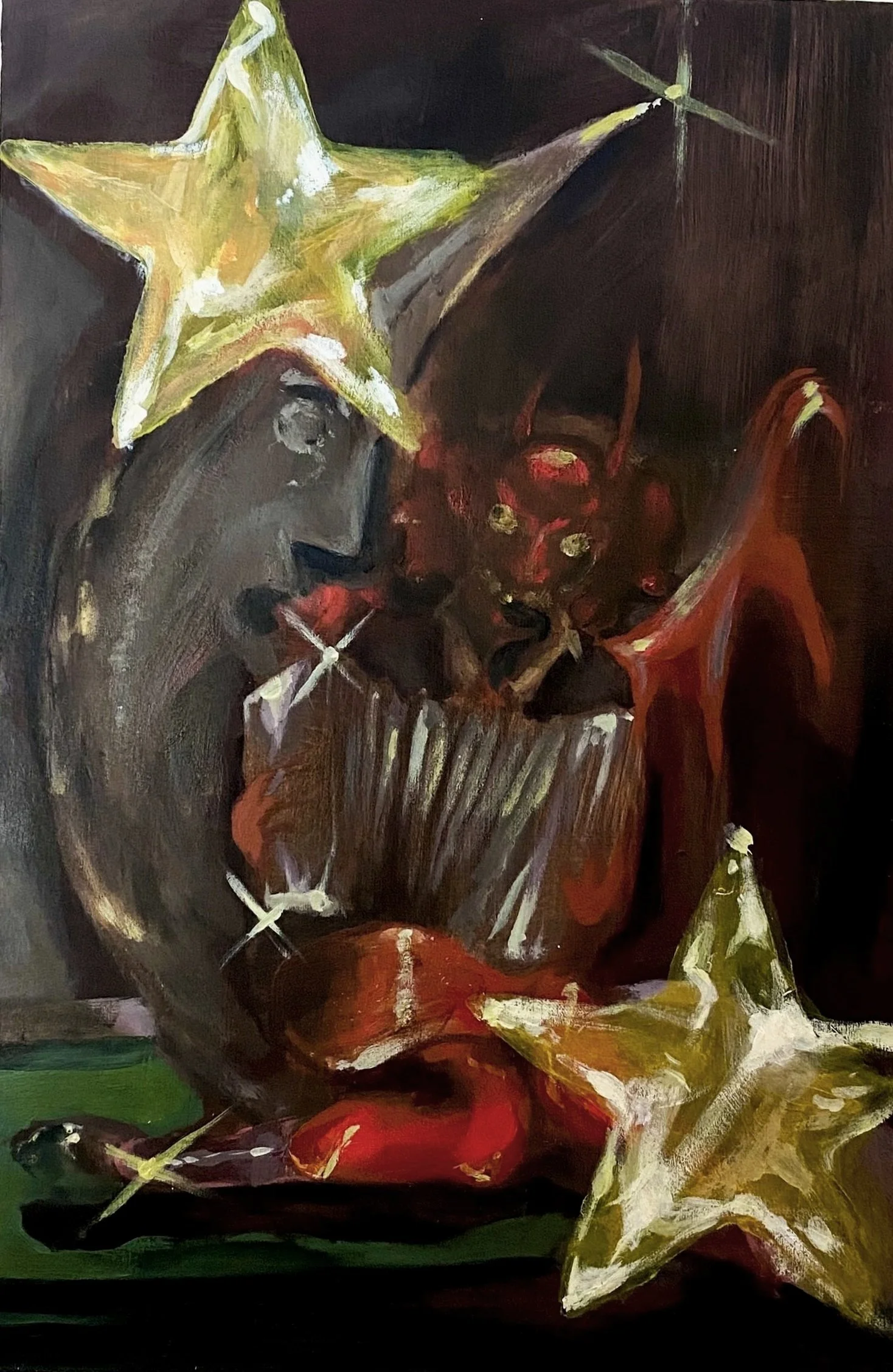Kaunas devil museum, 15 x 22 cm, acrylic on board