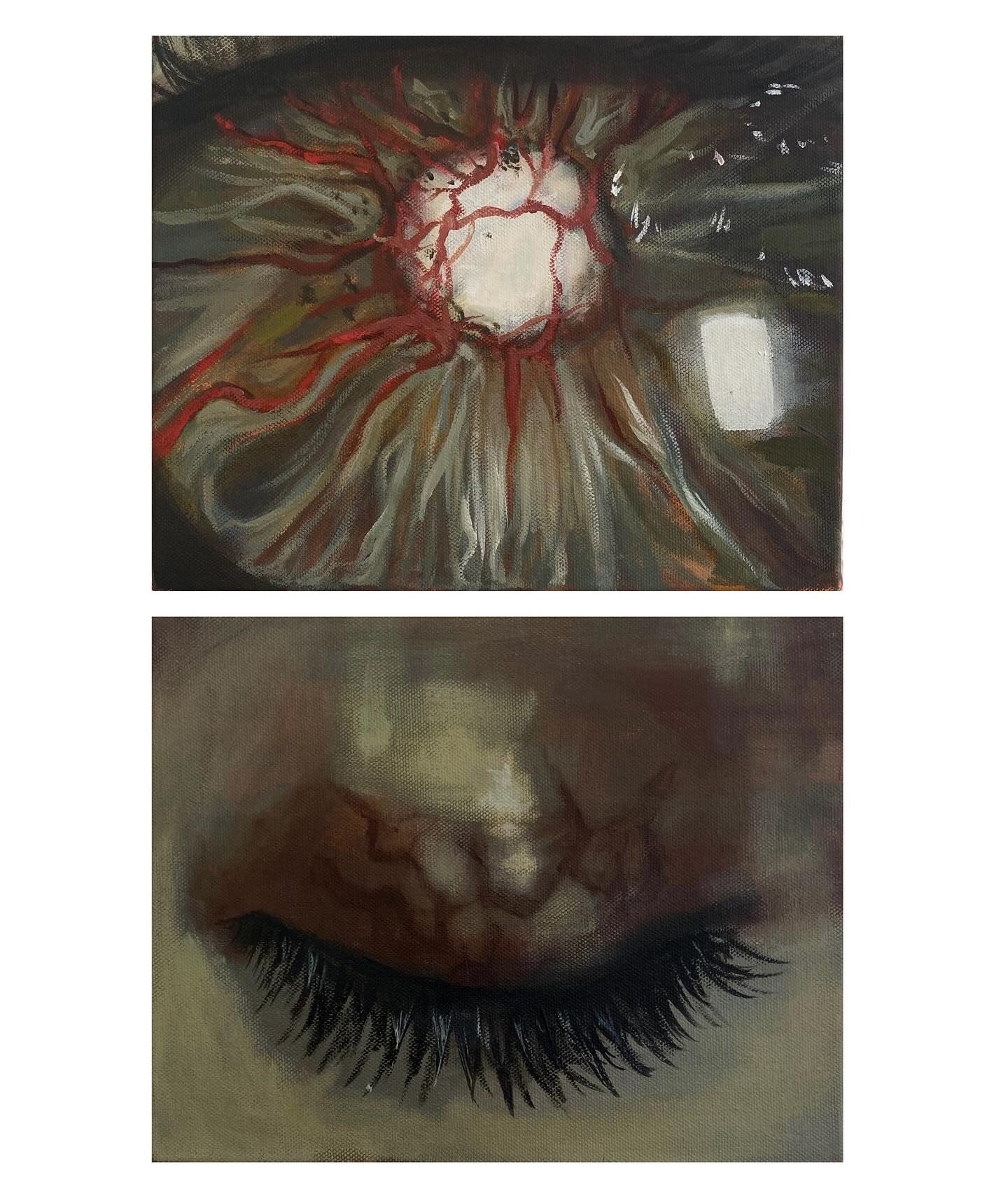 Consultation (diptych), 25.5 x 20.5 cm each, acrylic on canvas