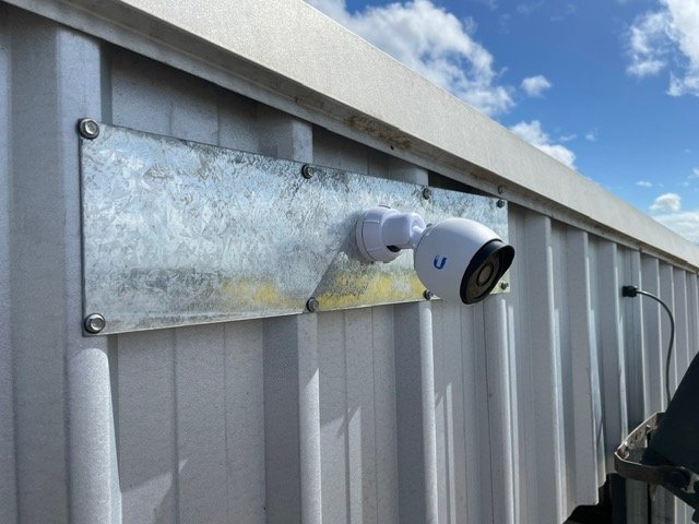 On-farm security is achieved with the installation of surveillance cameras.