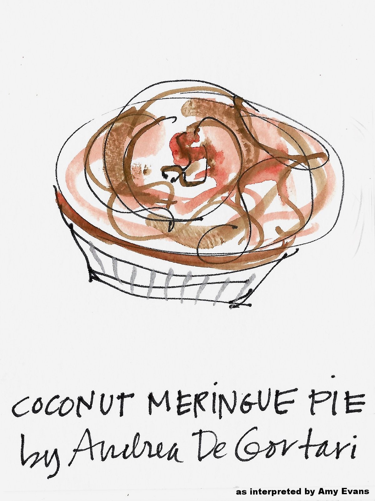 COCONUT MERINGUE PIE drawing by Amy C Evans.jpg