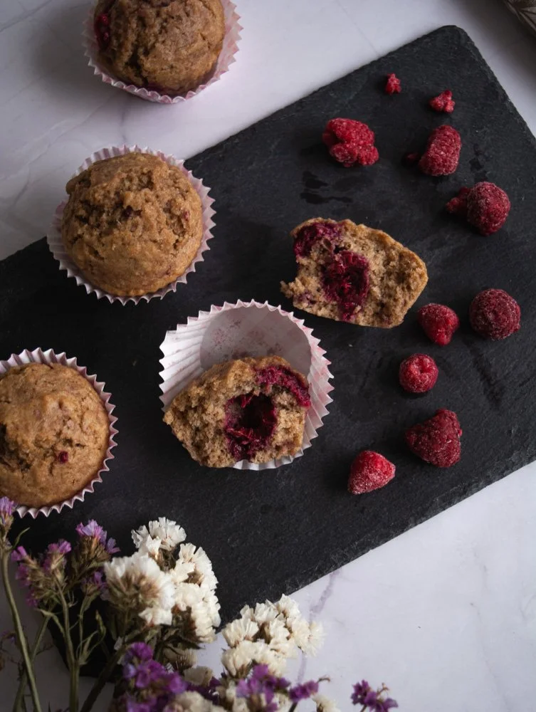 Muffins with Spelt Flour and Raspberries
