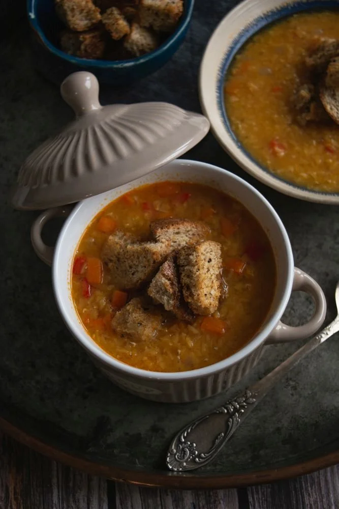 Supă de linte cu praz