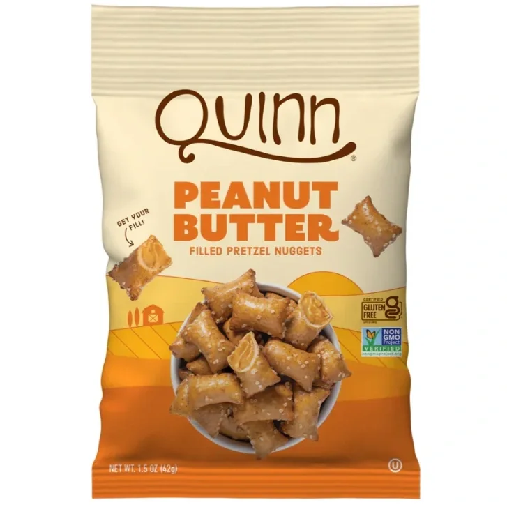 Healthy Office Snacks: Peanut Butter Filled Pretzel