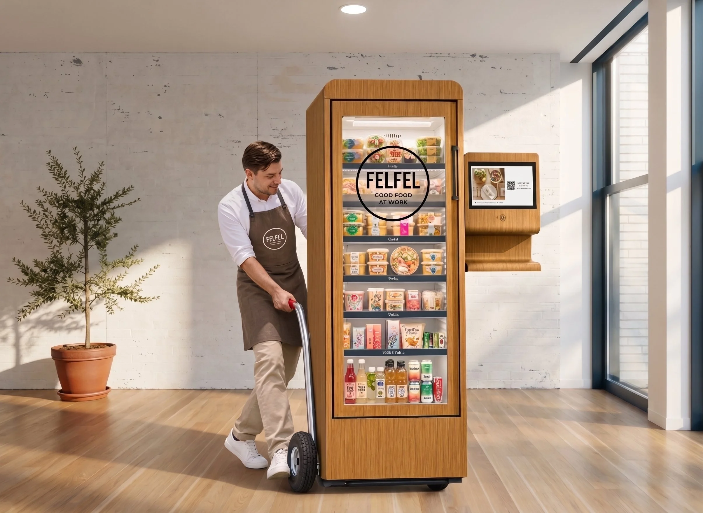 Smarter FELFEL Kühlschrank im Büro auf 1 m² Fläche