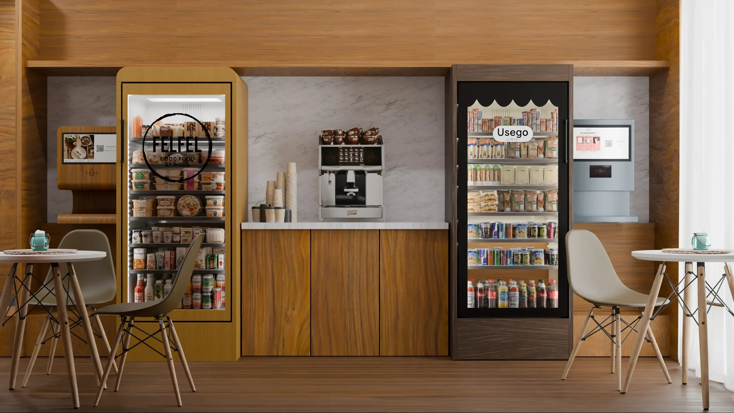 Solution de restauration au bureau avec réfrigérateur intelligent pour les entreprises en Suisse